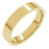 18K Yellow Gold 4 mm Lightweight Comfort-Fit Flat Band Size 7