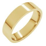 14K Yellow Gold 5 mm Lightweight Comfort-Fit Flat Band Size 11