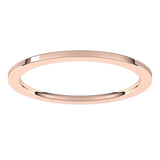 14K Rose Gold 1 mm Comfort-Fit Flat Band Size 8