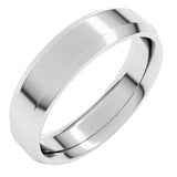 10K White Gold 5 mm Beveled-Edge Comfort-Fit Flat Band Size 11.5