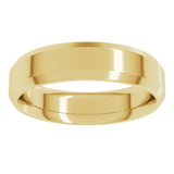14K Yellow Gold 5 mm Beveled-Edge Comfort-Fit Flat Band Size 9