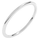 14K White Gold 1 mm Lightweight Comfort-Fit Half Round Band Size 7