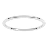 14K White Gold 1 mm Lightweight Comfort-Fit Half Round Band Size 7