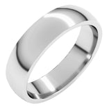 14K White Gold 5 mm Lightweight Comfort-Fit Half Round Band Size 5
