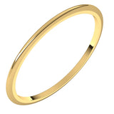 14K Yellow Gold 1 mm Half Round Band Size 3