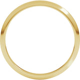 14K Yellow Gold 2 mm Half Round Band Size 11