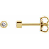 14K Yellow Gold .05 CTW Natural Diamond Micro Bezel-Set Earrings