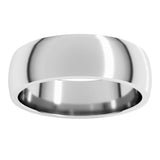 10K White Gold 6 mm Lightweight Comfort-Fit Half Round Band Size 8.5