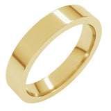 14K Yellow Gold 4 mm Comfort-Fit Flat Band Size 6.5