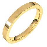 14K Yellow Gold 2.5 mm Comfort-Fit Flat Band Size 10