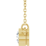 14K Yellow Gold 1/3 CT Natural Diamond Solitaire 18" Necklace