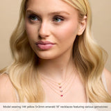 14K Yellow Gold Natural Aquamarine 18" Necklace