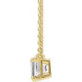14K Yellow Gold Natural White Sapphire 18" Necklace