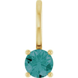 14K Yellow Gold Imitation Alexandrite Solitaire Charm/Pendant