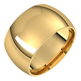 14K Yellow Gold 11 mm Half Round Band Size 7.5