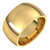 14K Yellow Gold 11 mm Comfort-Fit Half Round Band Size 5.5