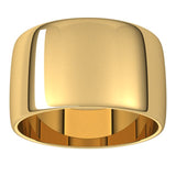 14K Yellow Gold 11 mm Lightweight Half Round Band Size 7.5