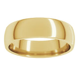 10K Yellow Gold 5.5 mm Lightweight Comfort-Fit Half Round Band Size 9