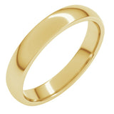 14K Yellow Gold 3.5 mm Lightweight Comfort-Fit Half Round Band Size 7.5