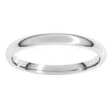 14K White Gold 2 mm Lightweight Comfort-Fit Half Round Band Size 3.5