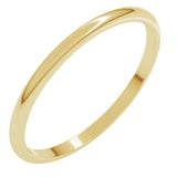 10K Yellow Gold 1.5 mm Lightweight Half Round Band Size 3.5