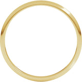 10K Yellow Gold 1.5 mm Lightweight Half Round Band Size 3.5