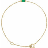 14K Yellow Gold Natural Emerald 6 1/2-7 1/2" Bracelet