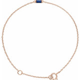 14K Rose Gold Natural Blue Sapphire 6 1/2-7 1/2" Bracelet