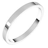 14K White Gold 2 mm Flat Band Size 6