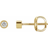 14K Yellow Gold 1/10 CTW Natural Diamond Micro Bezel-Set Earrings