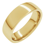 14K Yellow Gold 6 mm Comfort-Fit European-Style Band Size 11