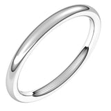Platinum 2 mm Comfort-Fit European-Style Band Size 5.5