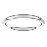 Platinum 2 mm Comfort-Fit European-Style Band Size 5.5