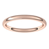 14K Rose Gold 2 mm Comfort-Fit European-Style Band Size 5