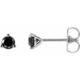 14K White Gold 1/8 CTW Natural Black Diamond  Earrings