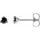 14K White Gold 1/5 CTW Natural Black Diamond  Earrings
