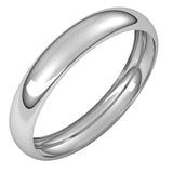 Sterling Silver 3.5 mm Half Round Band Size 8
