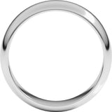 Platinum 6 mm Half Round Band Size 7