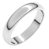 Platinum 4 mm Half Round Band Size 11