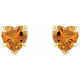 14K Yellow Gold Natural Citrine Stud Earring