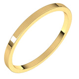 14K Yellow Gold 1.5 mm Flat Band Size 1