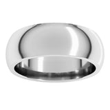 14K White Gold 7 mm Comfort-Fit Half Round Band Size 10