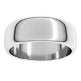 14K White Gold 7 mm Half Round Band Size 5