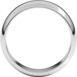 14K White Gold 7 mm Half Round Band Size 6