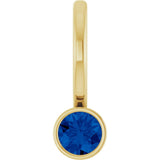 14K Yellow Gold Natural Blue Sapphire Charm/Pendant
