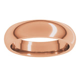 14K Rose Gold 5 mm Comfort-Fit Half Round Band Size 12
