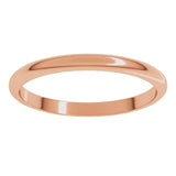 14K Rose Gold 2 mm Half Round Band Size 10