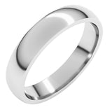 10K White Gold 4 mm Lightweight Comfort-Fit Half Round Band Size 7