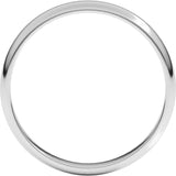 10K White Gold 3 mm Lightweight Half Round Band Size 7