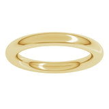 14K Yellow Gold 3 mm Comfort-Fit Full Round Band Size 3.5